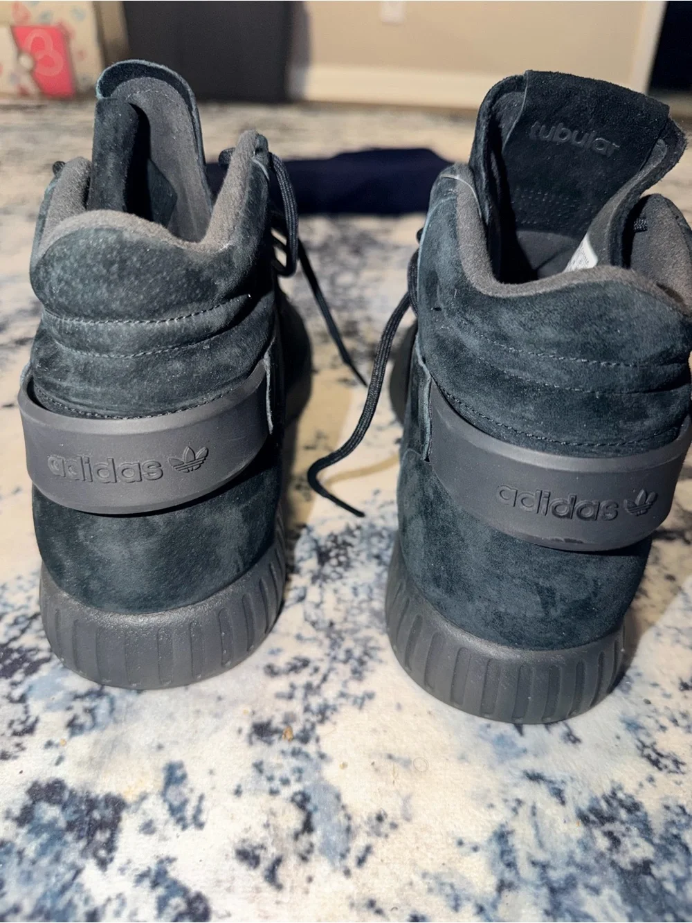 Adidas Tubular Invader Strap Triple‎ Black High Top Sneakers Men’s Size 10